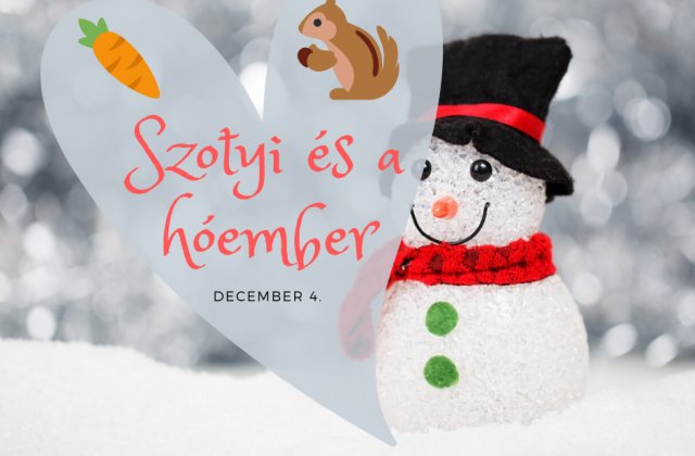 Szotyi, a mókus nagyon szerette a decembert. Persze nem a hideg vagy a karácsony, hanem a hó miatt. Mert ha hó esett, a lakhelye előtti kis téren mindig építettek hóembert. És hát mit is ér egy hóember...