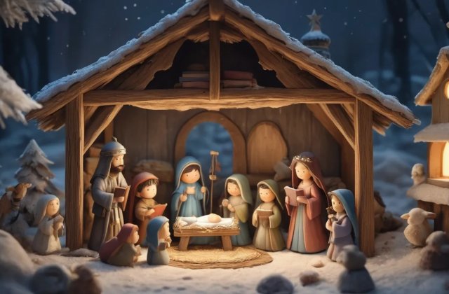 Karácsony, Karácsony!Kolbász lógjon a faágon,Hurka süljön és bejgli,Gyere hát ünnepelni!
Készítsünk kis Betlehemet,Bele birkát és tehenet,Jézust, Máriát és Józsefet,Majd tanuljunk új éneket:
Kisjézus kétezer évefeküdt a jászol ölébe’Szűz Mária énekelte:...